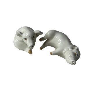 Fitz & Floyd White Ceramic Salt‎ & Pepper Shakers